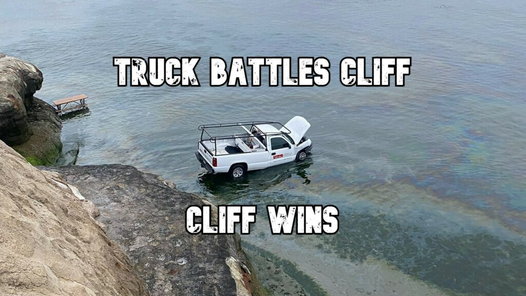  Police Arrest Man On Suspicion Of DUI After He Drives Chevy Silverado Off Cliff And Into Ocean