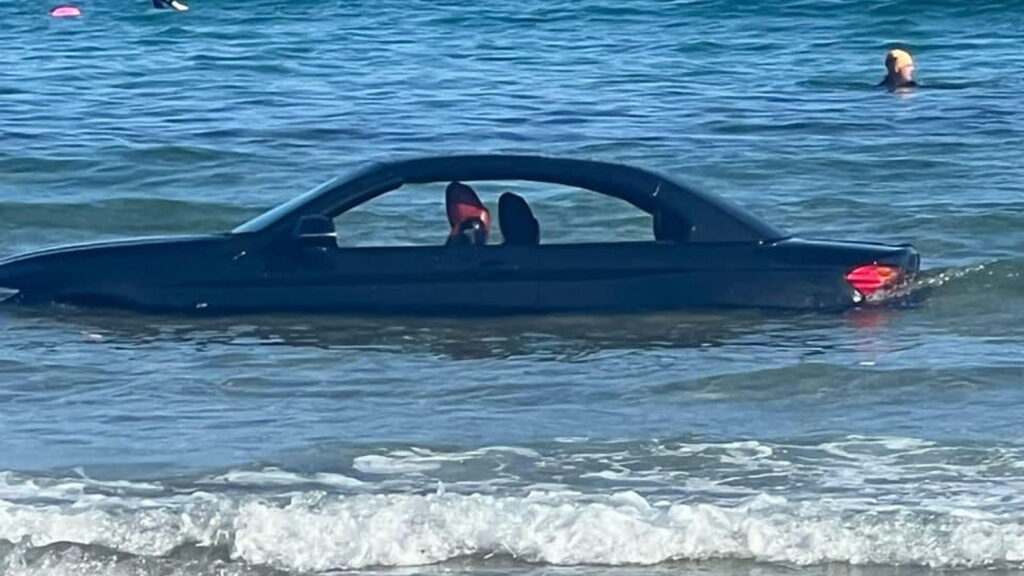  BMW Convertible Washed Out To Sea After Driver Parks On Beach