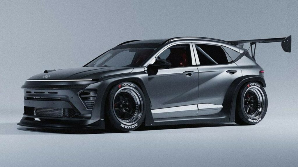     Hyundai Kona 2024 szaleje w swoim szalonym, gotowym do jazdy na torze show