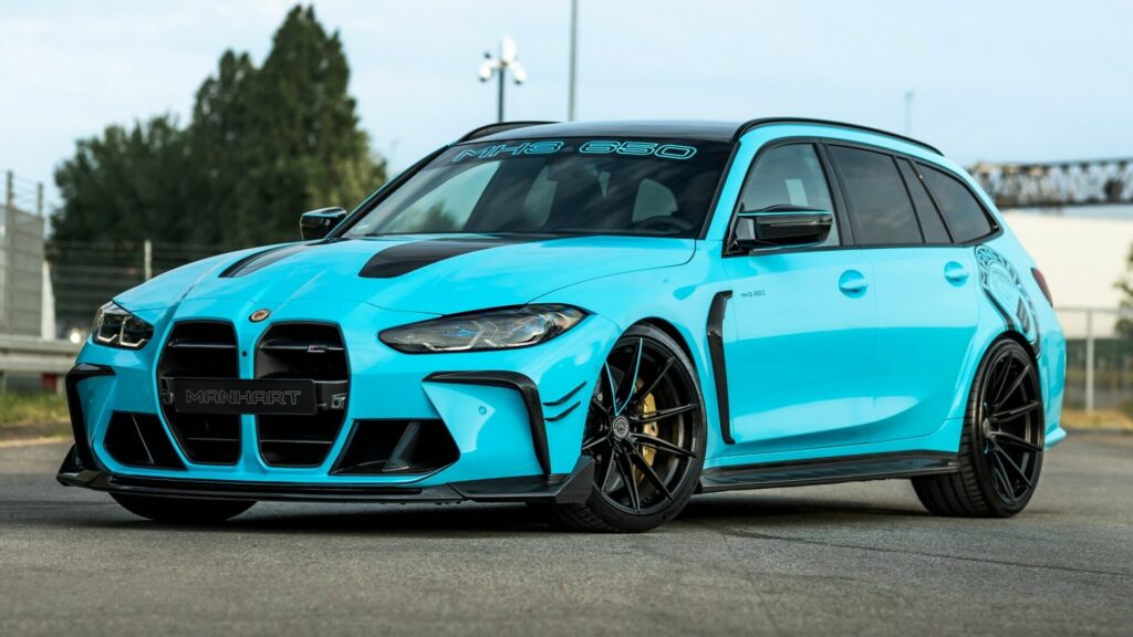  BMW M3 Touring Gets 641 HP, More Carbon, And A Baby Blue Wrap By Manhart
