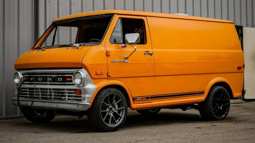  Tesla-Swapped 1974 Ford E-100 Van Is A Cool Electromod Sleeper