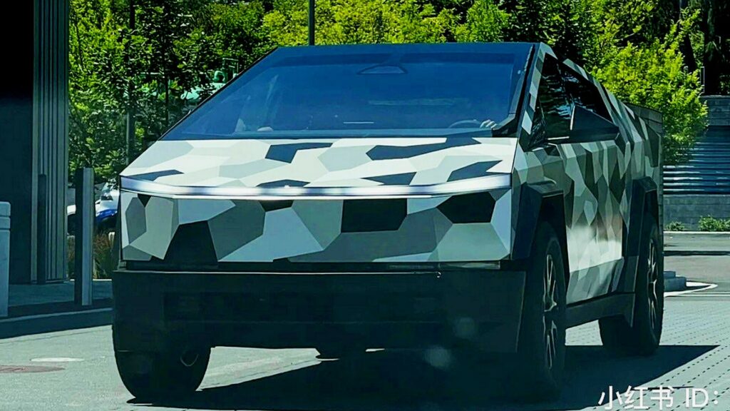  Tesla Testing Cybertruck With Urban Camouflage Wrap
