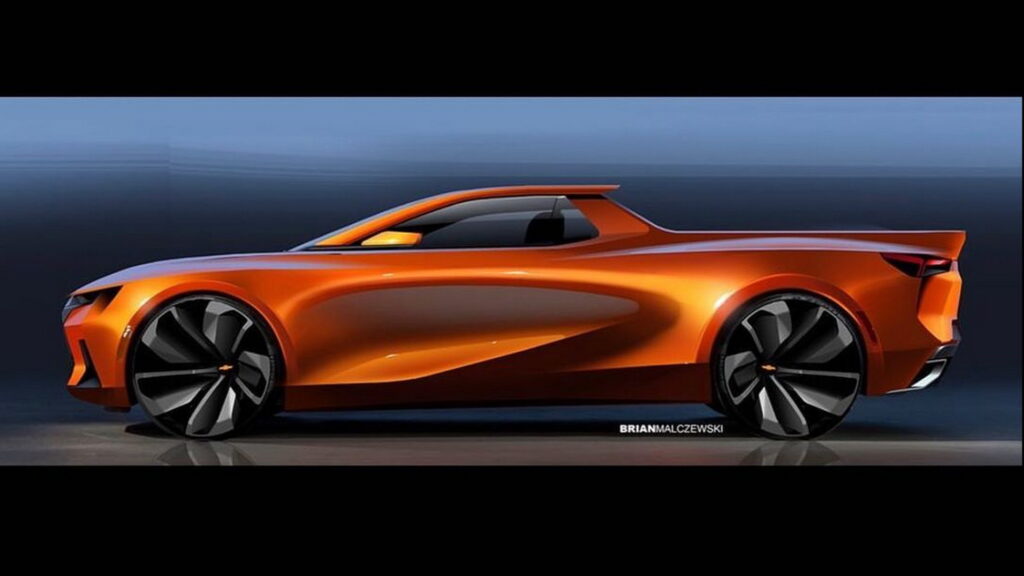  GM Design Center Shows Off Badass Camaro-Based Ute Sketch