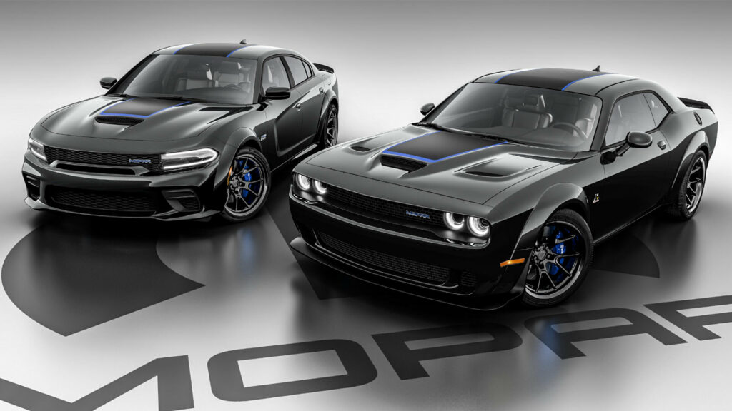  2023 Dodge Charger And Challenger Mopar Editions Pack Blue Accents And 485 HP