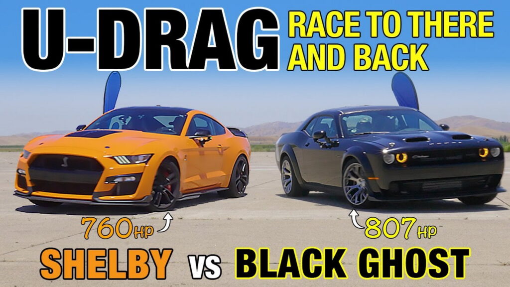  Mustang Shelby GT500 Vs Dodge Challenger Black Ghost U-Drag Race Shows The Difference Between A Muscle Car And A Sports Car