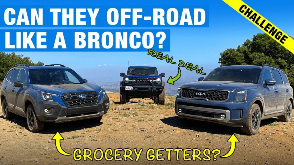  Ford Bronco Vs Kia Telluride And Subaru Forester Demonstrates What A Real Off-Roader Is All About