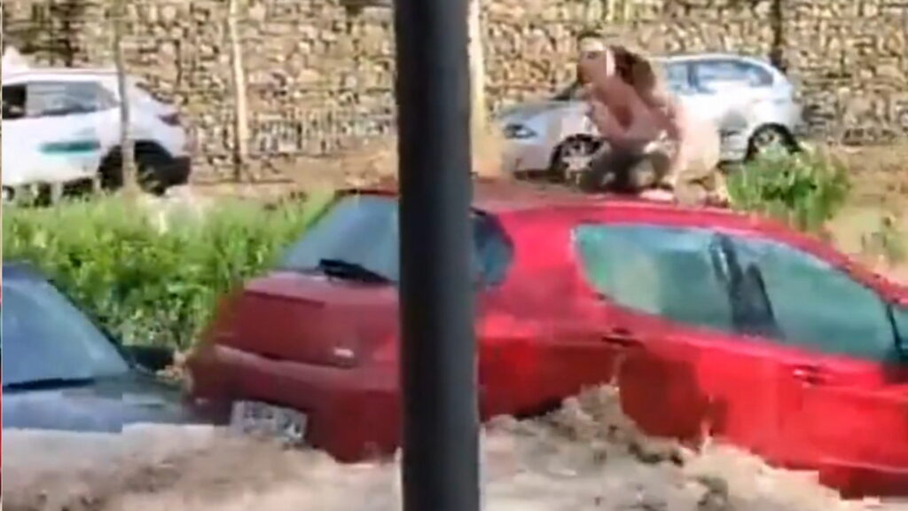  Motorists Cling To Cars As Flash Flooding Turns Spanish Streets Into Raging River