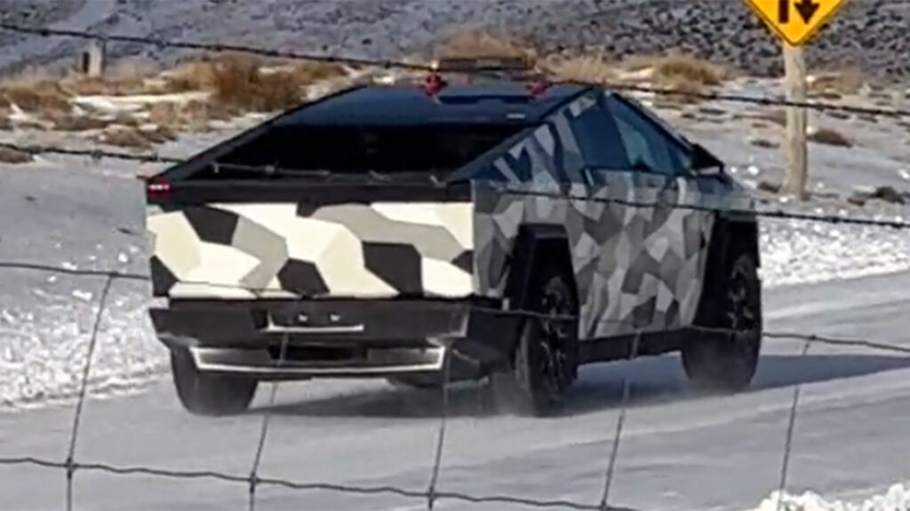  Tesla Testing The Cybertruck On Snow Before Finally Commencing Production