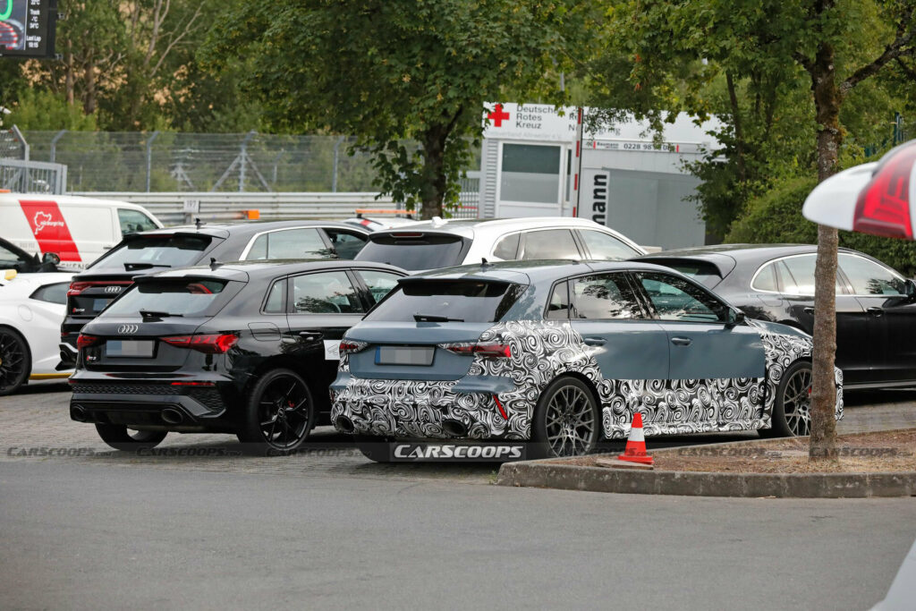  2025 Audi RS3 Sportback Spied Alongside The Current Model