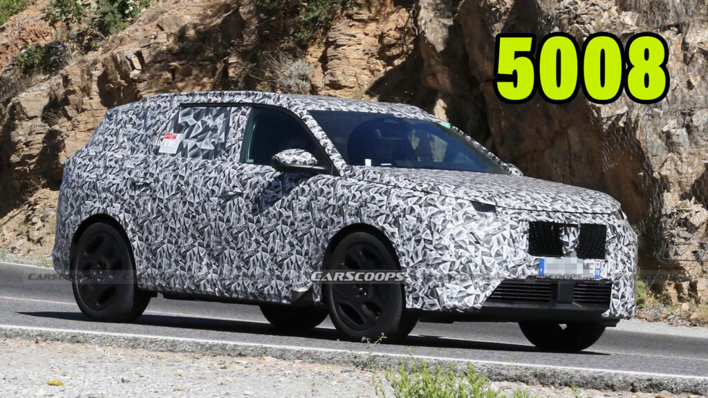  Square-Jawed 2024 Peugeot 5008 Makes Spy Debut, But Slinkier 3008 Will Launch First