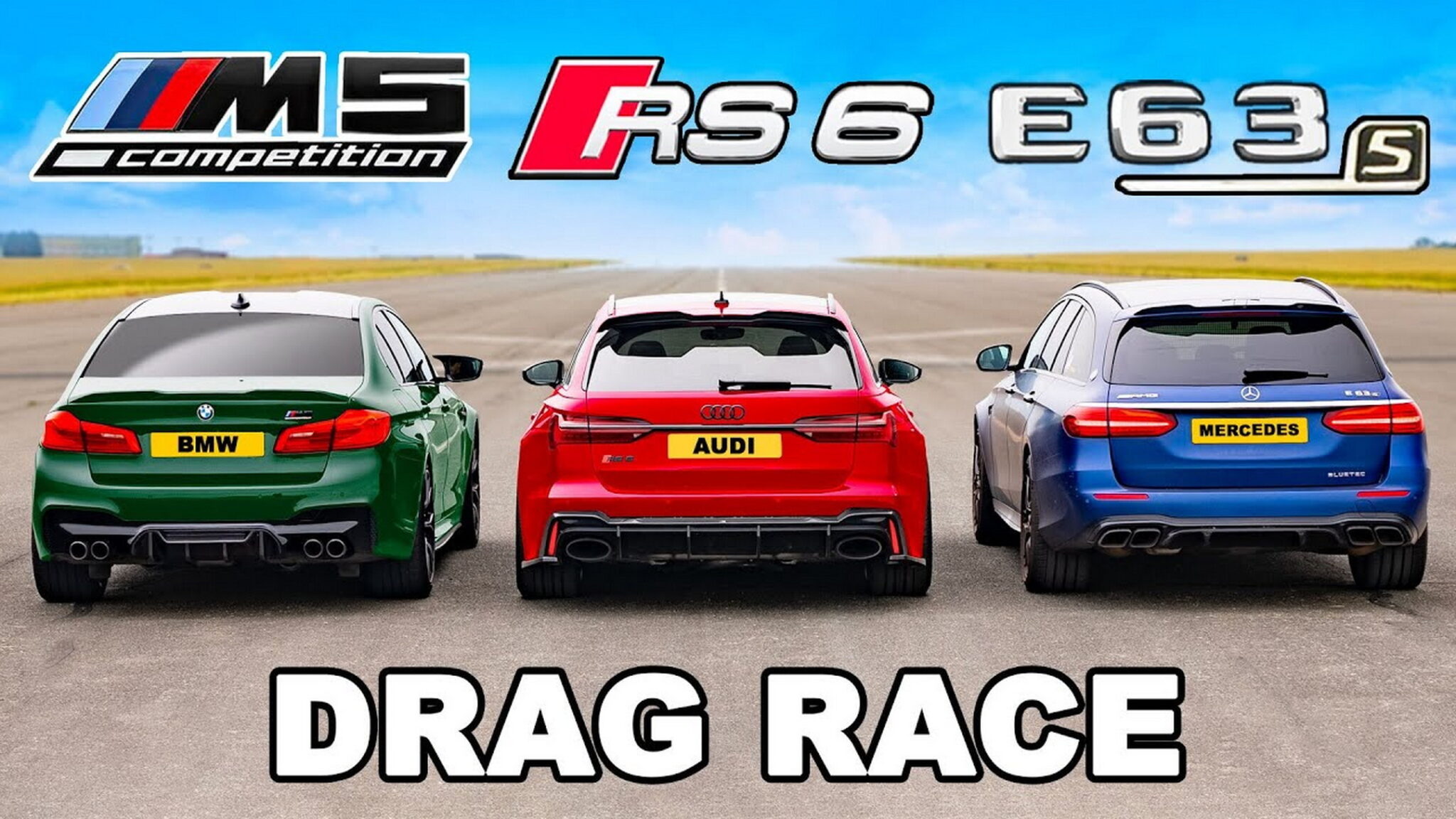 BMW M5 vs Mercedes E63 S AMG vs Audi RS6 In Tuned German V8s Drag Race ...