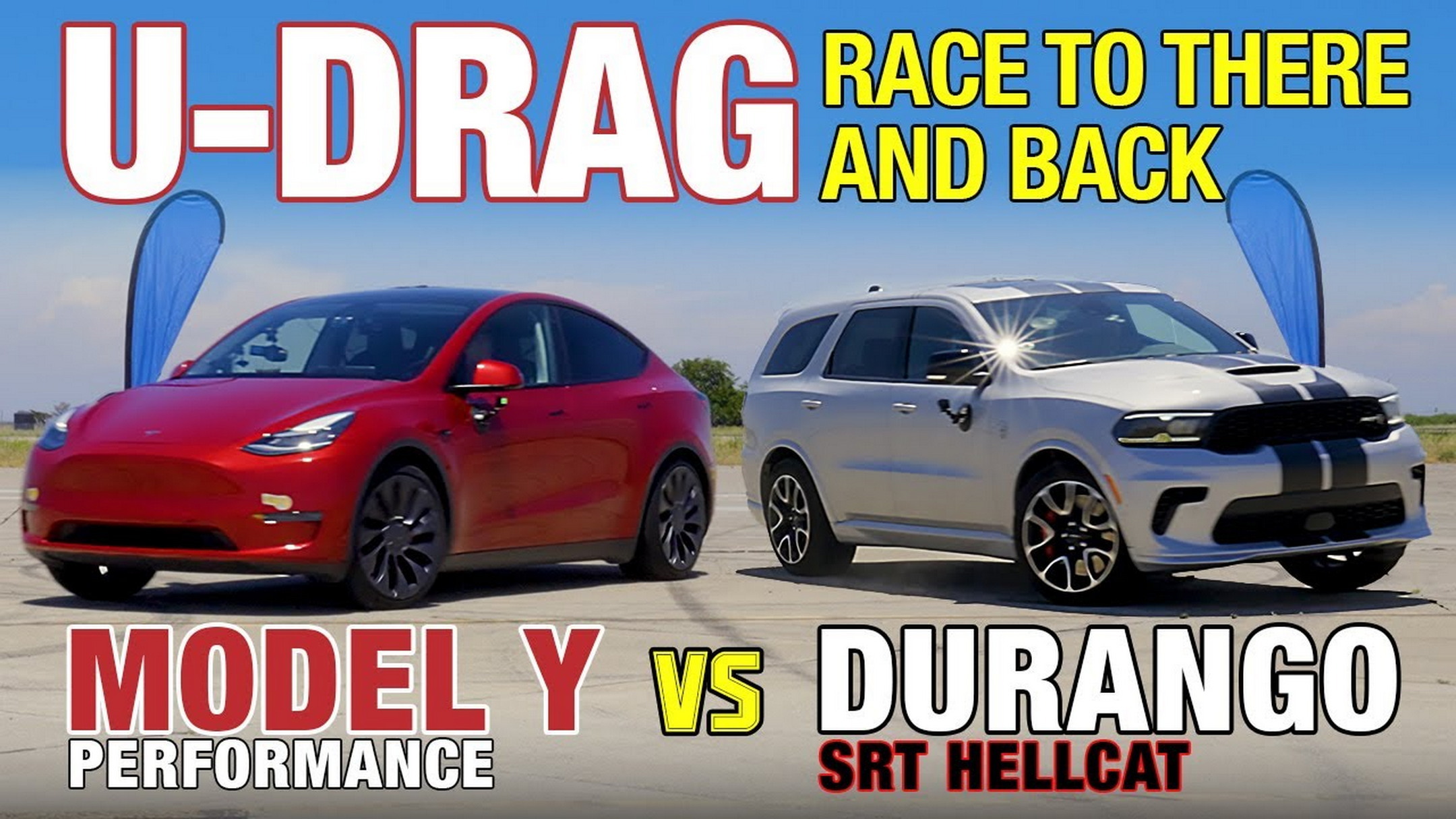 Dodge Durango SRT Hellcat supera Tesla Model Y na corrida U-Drag