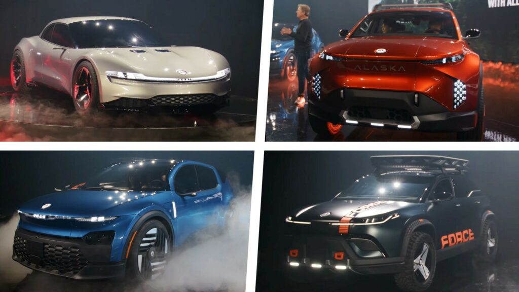  Fisker Unveils Ronin GT, Pear Crossover, Alaska Pickup, And Ocean SUV With Offroad Package