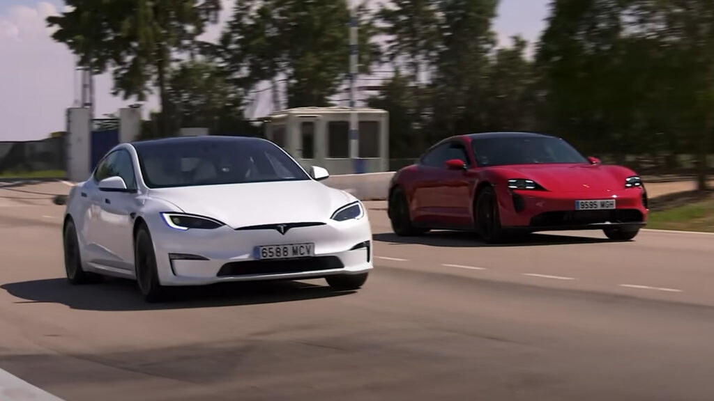  Tesla Model S Plaid Beats Porsche Taycan GTS In Moose Test, Or Does It?