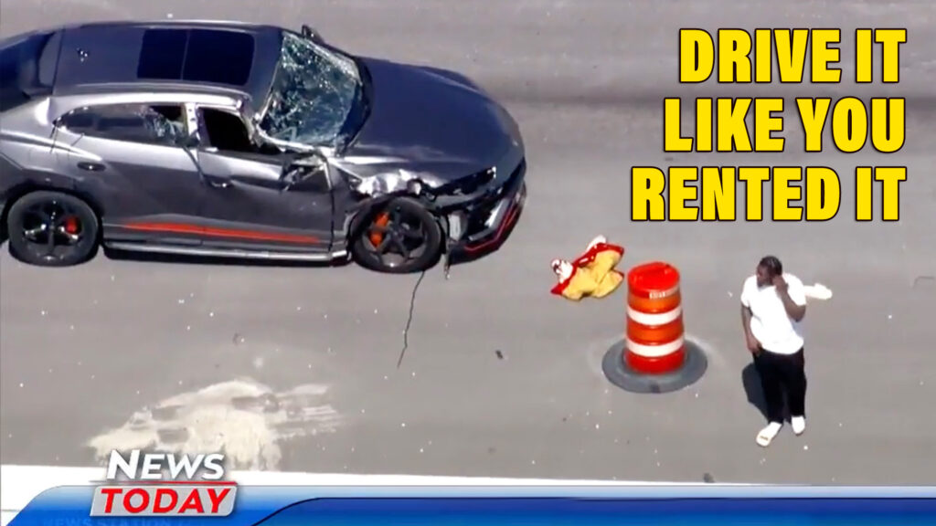  Rental Lamborghini Urus Totaled In Truck Collision Following High-Speed Police Chase