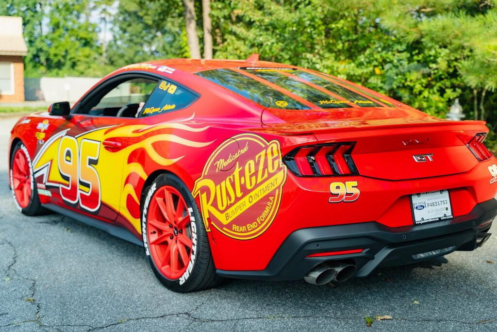  2024 Ford Mustang GT Transformed Into A Real-Life Lightning McQueen