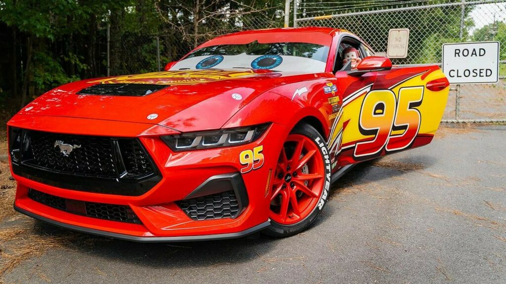 2024 Ford Mustang GT Transformed Into A Real-Life Lightning McQueen