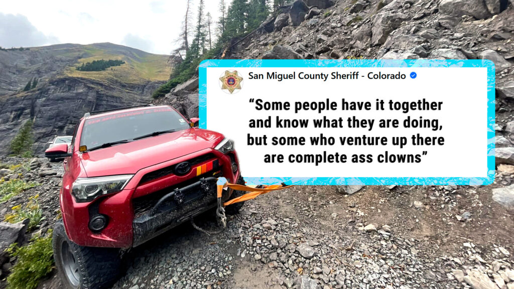  Colorado Sheriff Calls Off-Road Trail Trespassers “Ass Clowns”