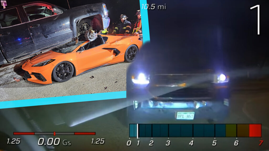  Video Shows Chevy Truck Running Over And Crushing Corvette C8 (Updated)
