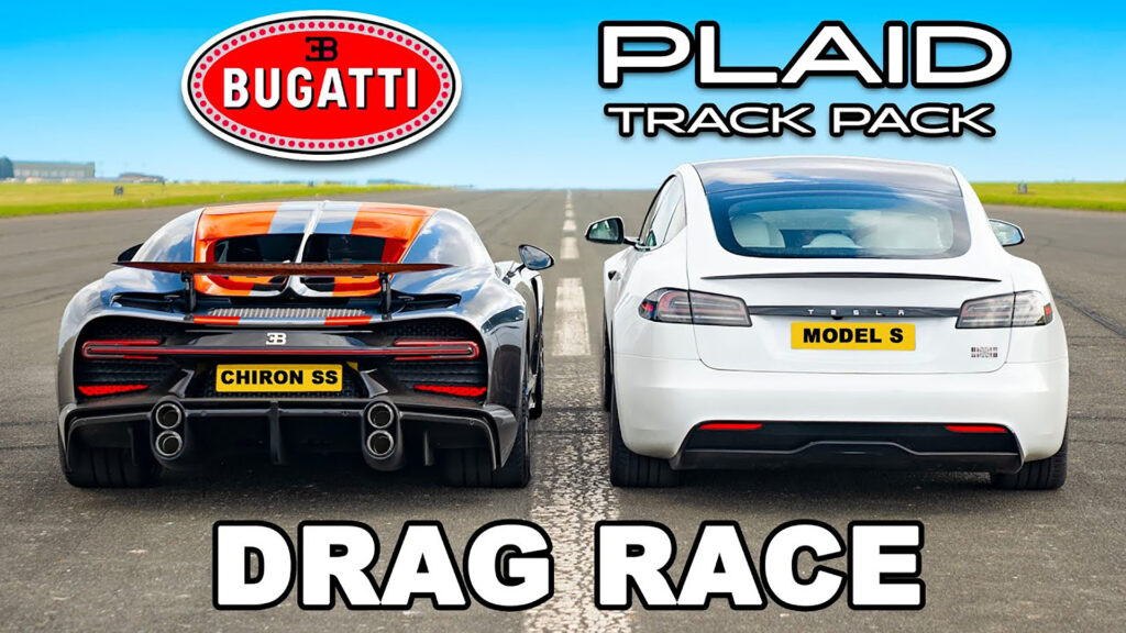  Bugatti Chiron Super Sport Meets Its Match In The Tesla Model S Plaid