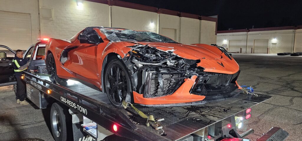  Video Shows Chevy Truck Running Over And Crushing Corvette C8 (Updated)