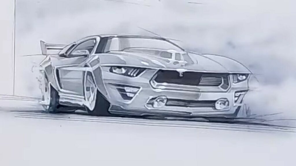  Watch Chip Foose Hand Sketch A Mustang Racing Concept For SEMA