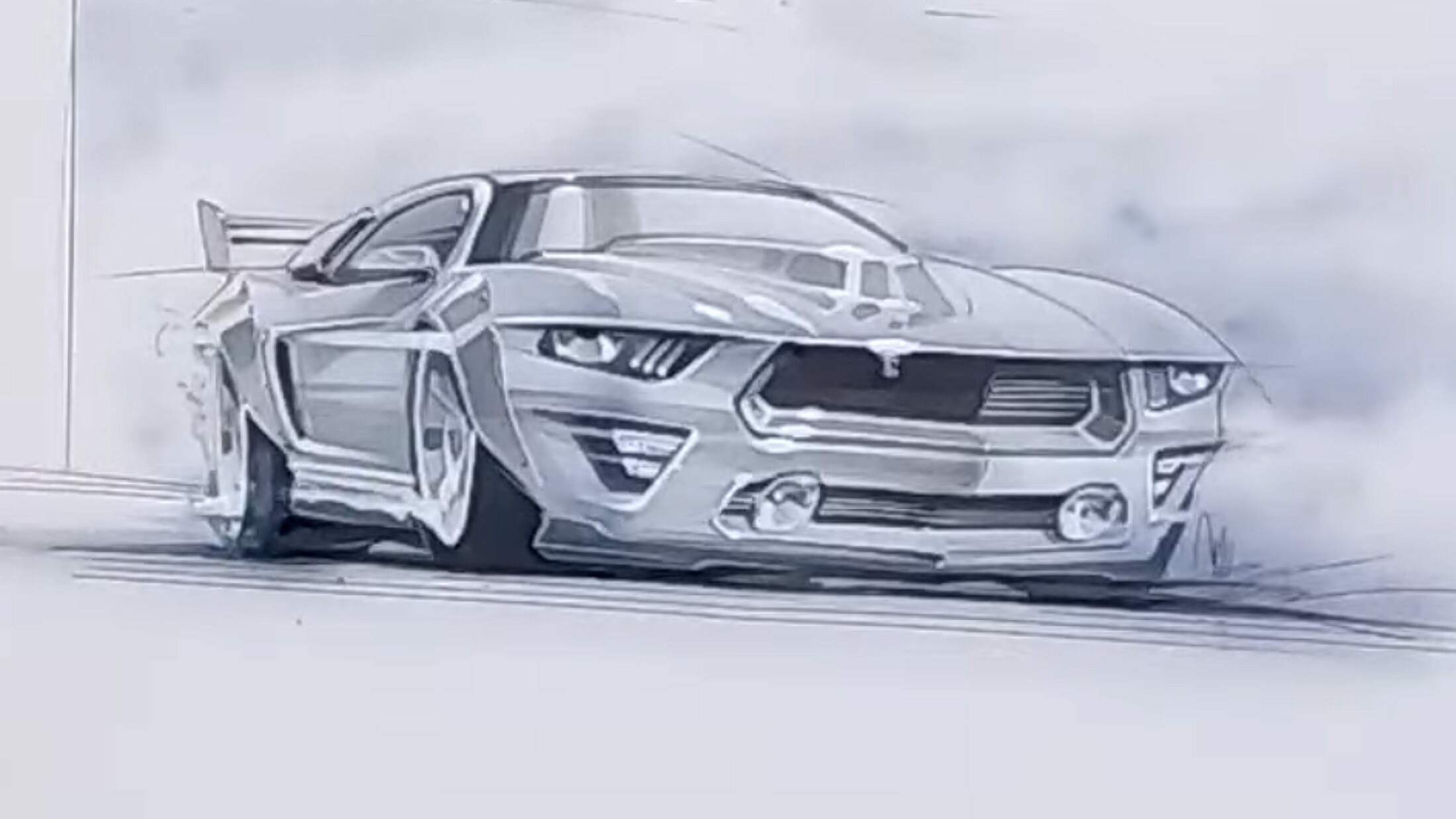 How to draw Ford Mustang Easy - Basic Car Drawing - YouTube