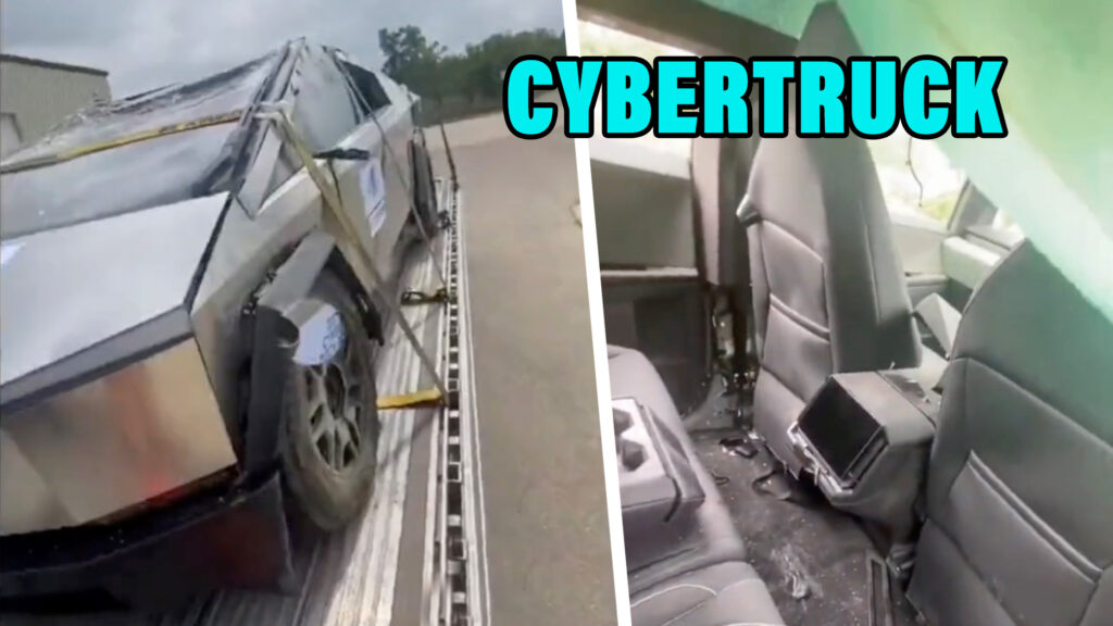  Leaked Tesla Cybertruck Video Shows Aftermath Of Ditch Rollover Test
