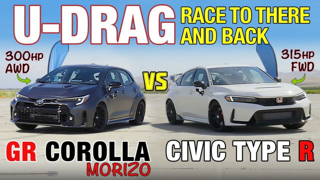  U-Drag Race Between Toyota GR Corolla Morizo And Honda Civic Type-R Is Very Close