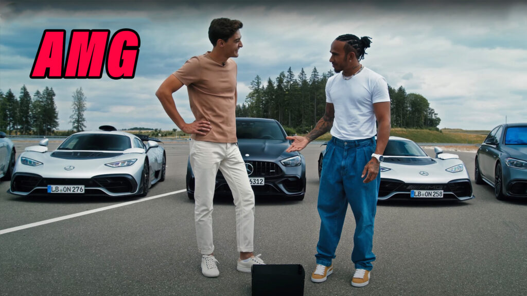  Watch Lewis Hamilton, George Russell Melt Rubber In the AMG One, New AMG GT And More