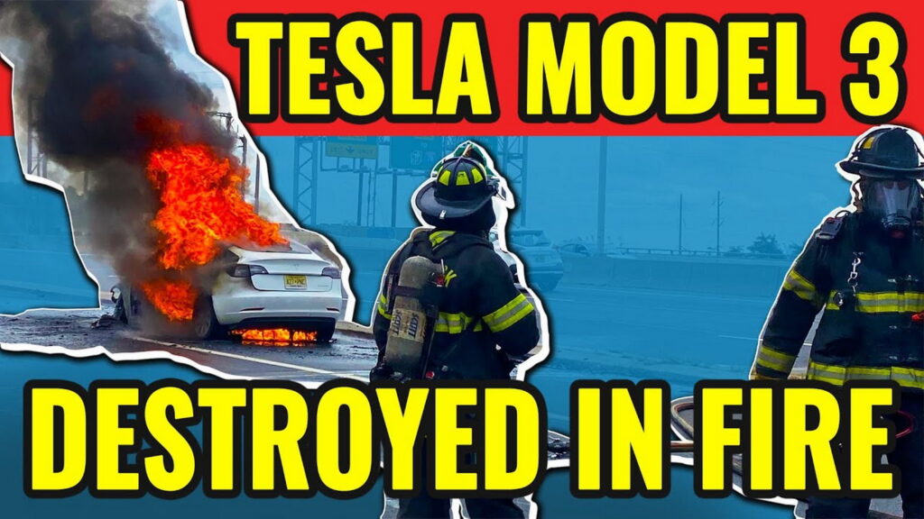  Tesla Model 3 Fire After Hitting Debris Highlights Potential Dangers