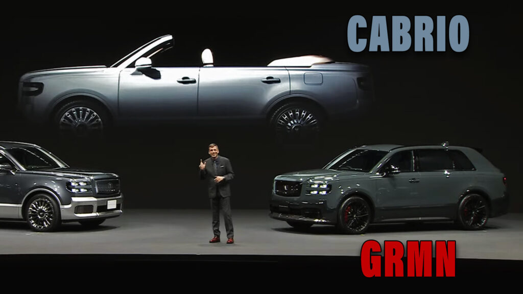  Toyota Century SUV Shown In Sporty GRNM And Luxurious Cabriolet Forms