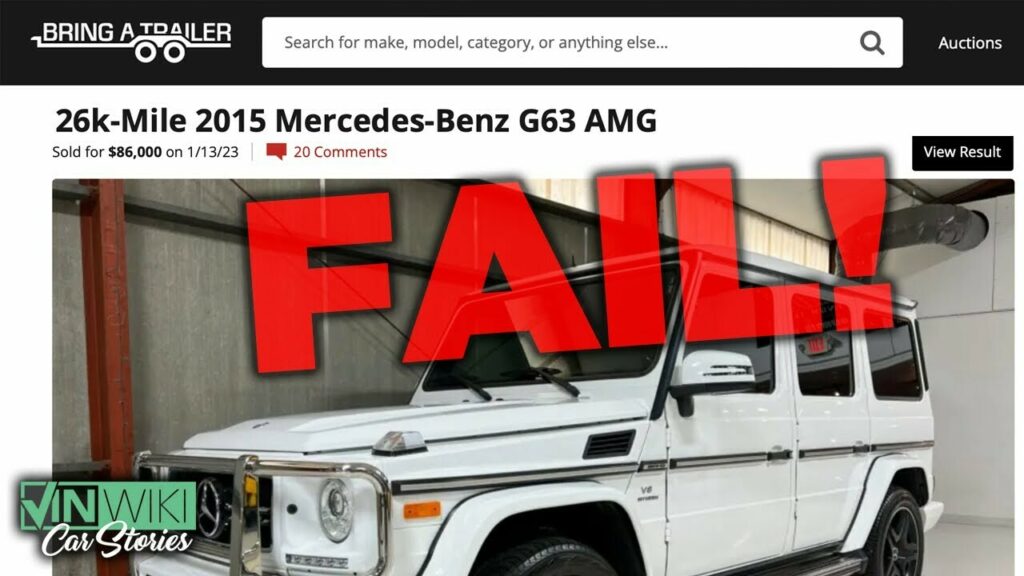  AMG G63 Seller Shill Bids On His Own Car And Accidentally Wins It, Pays $4,300 For Nothing