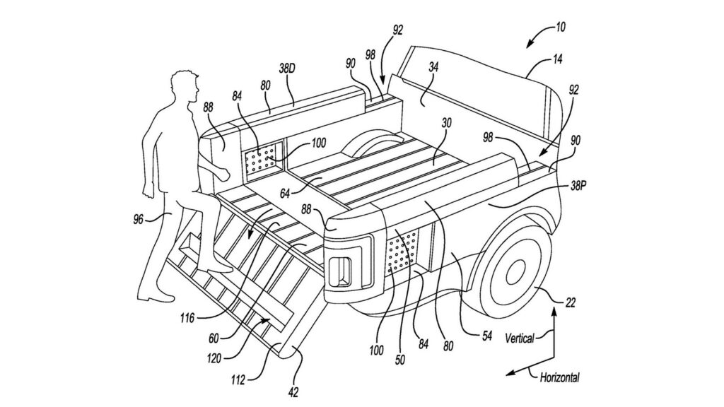  Ford Patents Extending Pickup Bed With Secret Storage Compartments