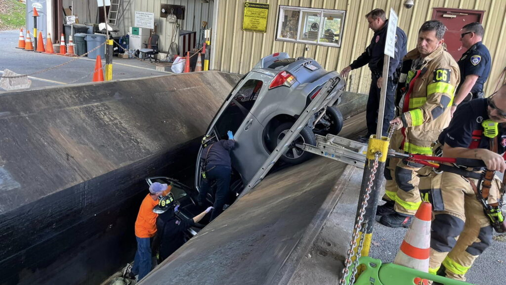  Massachusetts Woman Drives Subaru Straight Into Trash Compactor