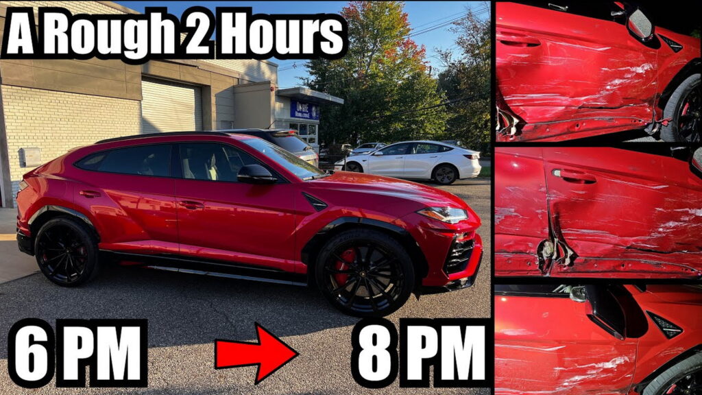  YouTuber’s Rental Lamborghini Urus Sideswipe Repair Costs $62,000