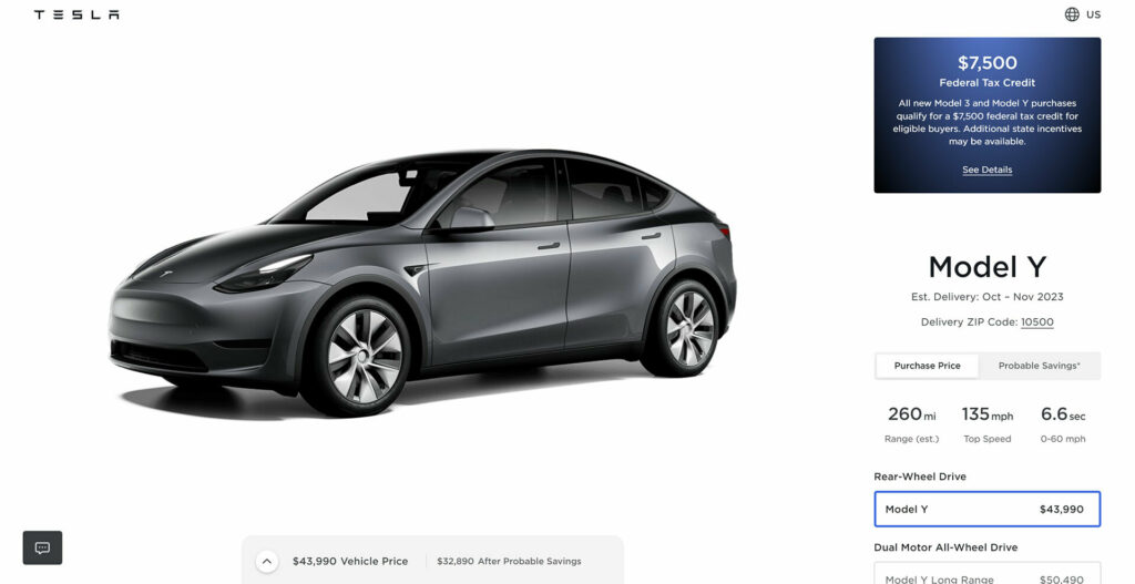  Tesla Launches New Base Model Y RWD In The U.S. Priced From $43,990