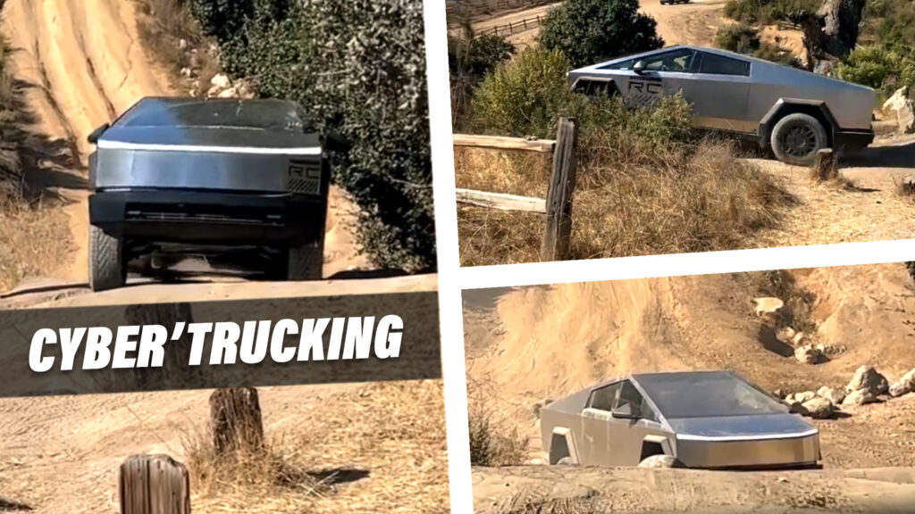  Watch The Tesla Cybertruck Conquer An Off-Road Obstacle For The First Time