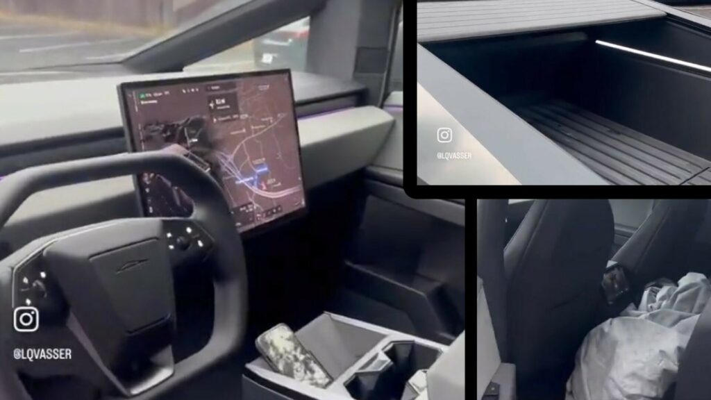  Tesla Cybertruck Interior Caught On Video Before Delivery Event