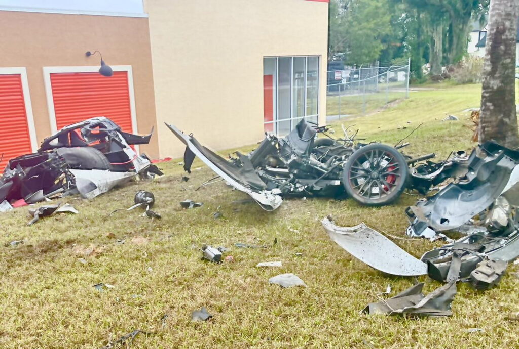  Corvette Obliterated In A Suspected Street Race, Driver Somehow Survives After Being Ejected