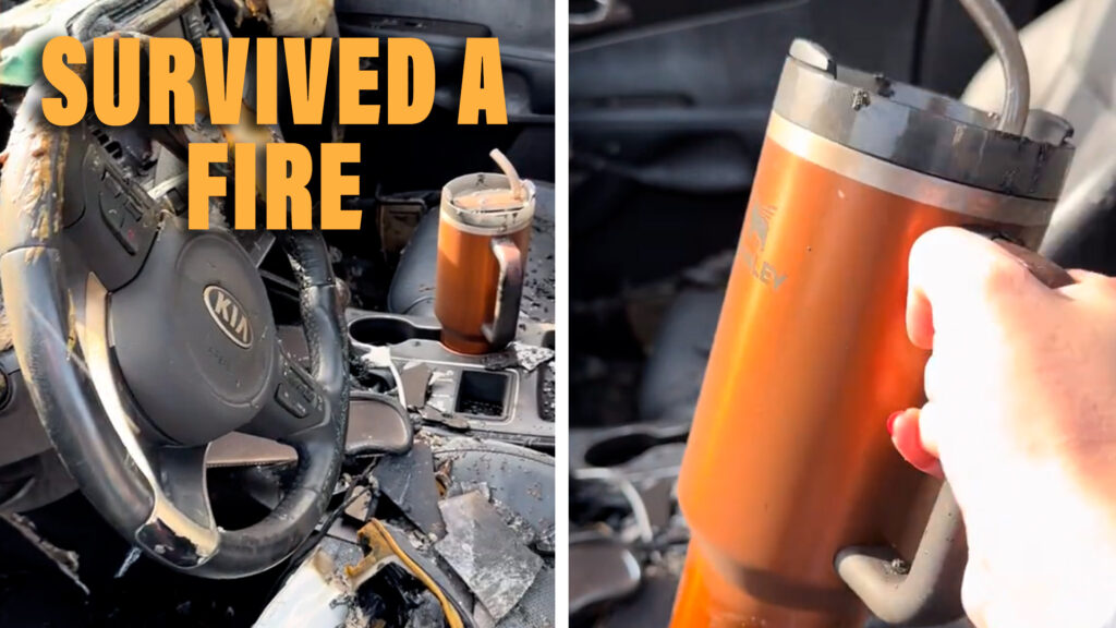  Her Kia Caught Fire But Her Drink Bottle Survived. Now Stanley Wants To Buy Her A Car