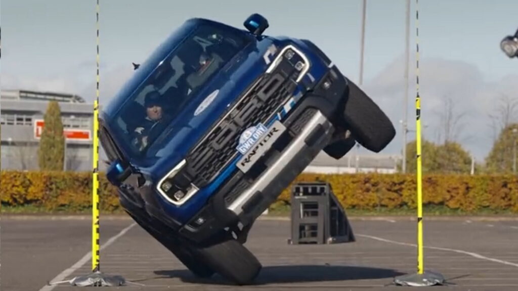  Ford Ranger Raptor Defies Physics With Guinness World Record Stunt On Two Wheels