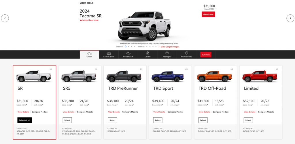  2024 Toyota Tacoma Configurator Is Live, Show Us Your Tastiest Truck Build
