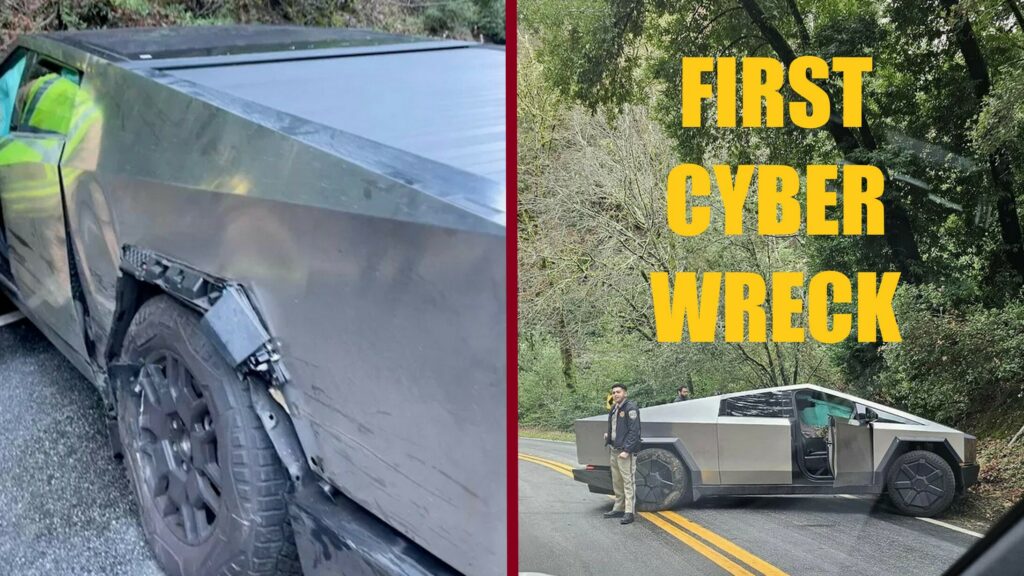  This Is Probably The First-Ever Tesla Cybertruck Crash On Public Roads