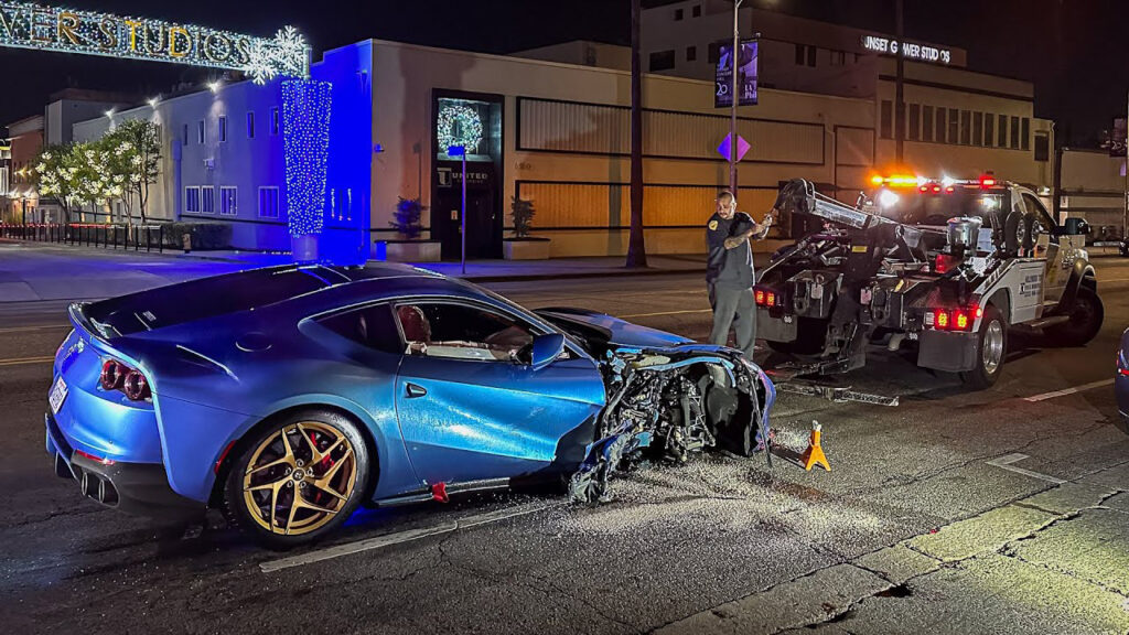 Michael B. Jordan Reportedly Crashes Ferrari 812 Superfast Into Parked Kia In Hollywood