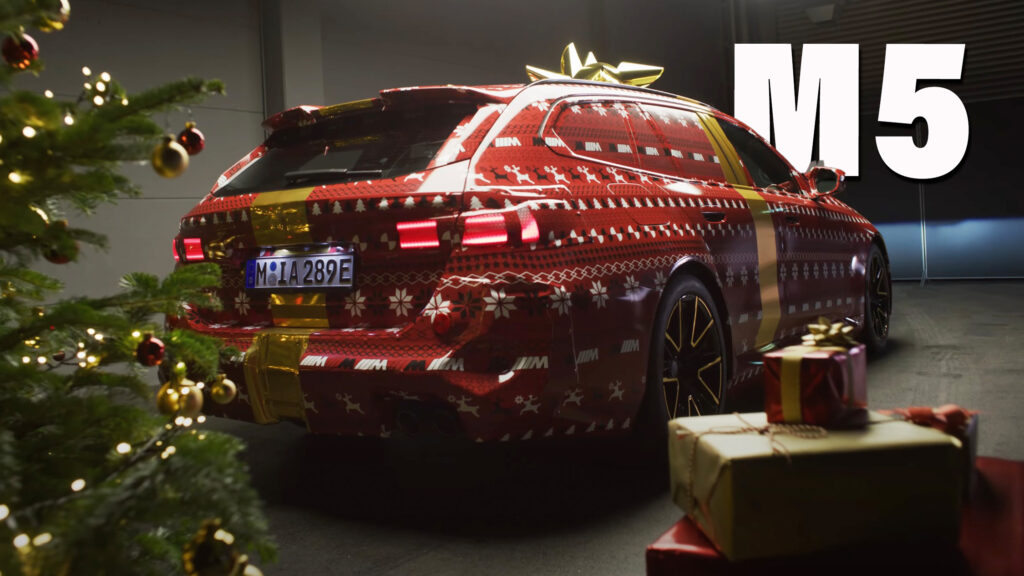  BMW’s Santa-Themed M5 Wagon Teaser Confirms Hybrid Powertrain