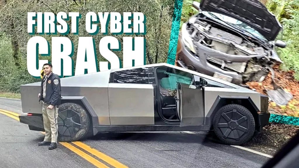  First Recorded Tesla Cybertruck Crash On Public Roads