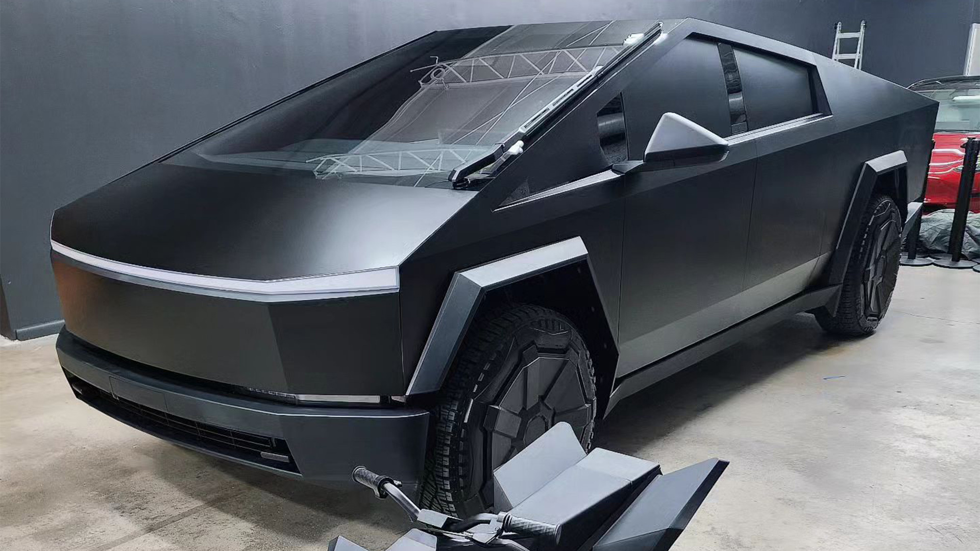 Tesla Brings Matte Black Cybertruck To Art Basel In Miami