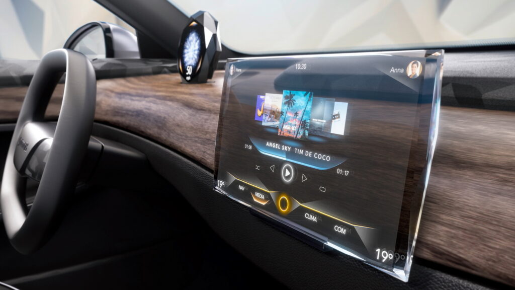  Continental Shows Off Transparent MicroLED Infotainment Display Made Out Of Swarovski Crystal