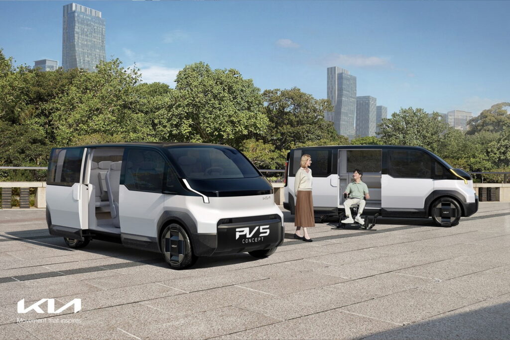  Kia Unveils New PV Electric Van Concepts With Swapable Bodies